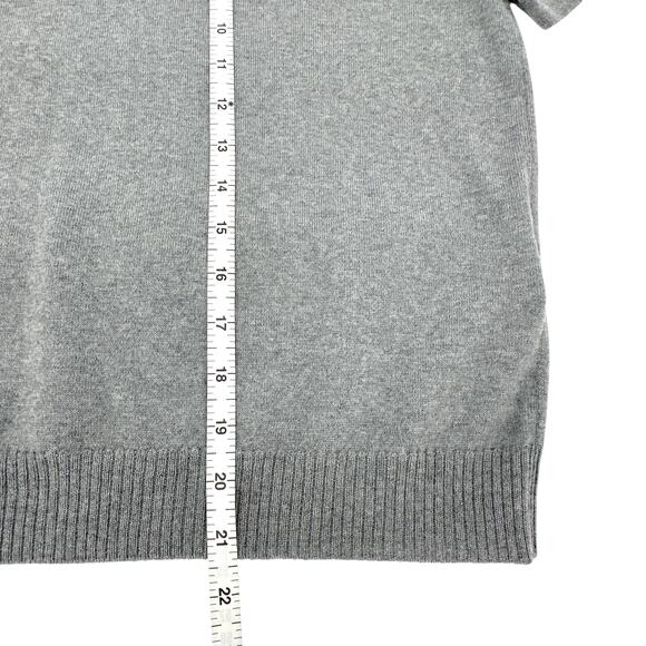 VALENTINO Rhinestone Embellished Short Sleeve Crop Knit Sweater In Grey L - Picture 15 of 15